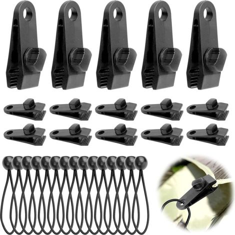 15 pieces tarpaulin clamp and 15 pieces elastic tensioners 15CM tarpaulin tensioner multifunctional tarpaulin fastening tarpaulin fastening for tents, covers, awnings, banners, swimming pool covers (1/5)