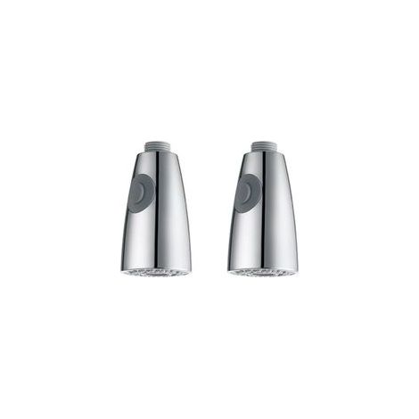 Set mit 2 Küchenarmatur-Brauseköpfen mit 2 Strahlarten, verchromter Ersatzkopf G1/2" für Küchenarmaturen, wassersparend und spritzfrei (1/4)
