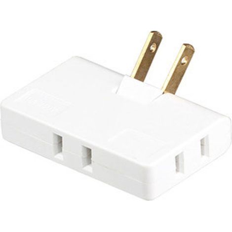 Adaptateur secteur à 3 voies pour prise murale plate - Mini prise murale intérieure pivotante à 2 broches, répartiteur de sortie (installation rapide et facile) parfait pour la maison et les voyages, (1/4)