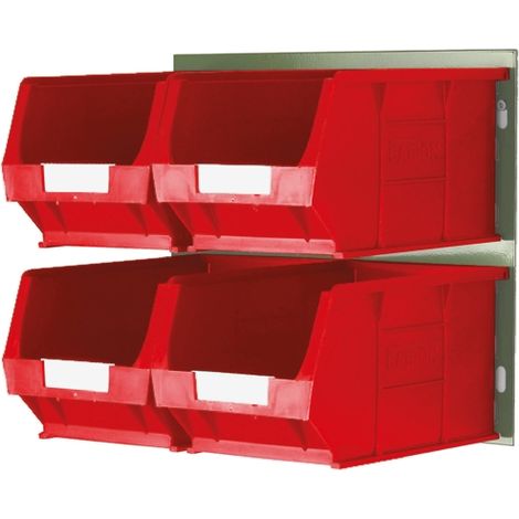 Bac de rangement RS PRO Rouge en PP, 132mm x 205mm x 350mm ( Prix pour 1 )