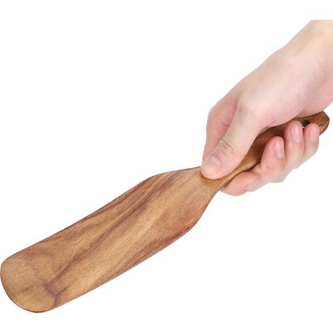Spatule en Teck pour Cuisine - Ustensile de Cuisson Bois 27.5x5.5cm