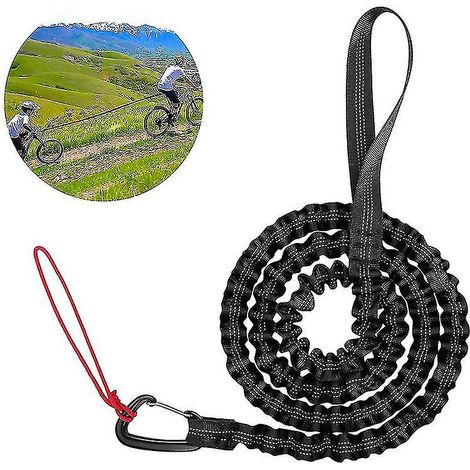 Corde de traction élastique pour vélo enfant, noire. (1/5)