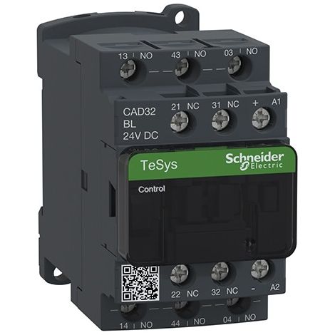Contactor de potencia TeSys CAD-32 3NA+2NC 10A bobina 24VCC CAD32BL de Schneider