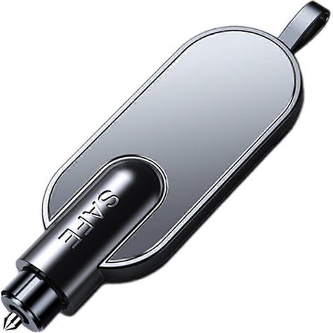 Brise-vitre de voiture utilisable sous l'eau, outil de coupe-ceinture de siège dissimulé, coupe-vent portable, porte-clés d'urgence, outil d'évacuation de voiture, noir (1/5)