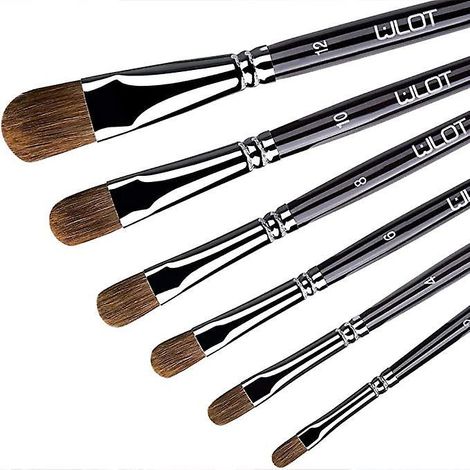 ensemble De Pinceau Pinceau D'artiste Fait De Cheveux De Sable Rouge Premium Pour Peinture Acrylique Peinture (1/5)