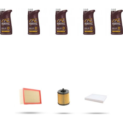 Kit tagliando 3 FILTRI e 5L OLIO compatibile con Chevrolet HHR 2.4 16V 125KW dal 2008 al 2011 (1/5)