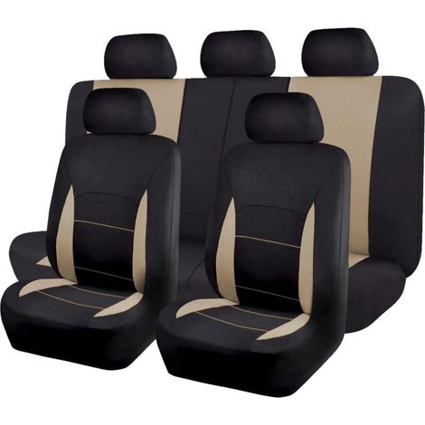 Autositzbezüge Komplettset Universal Beige/Schwarz, Teilbar, Airbag-kompatibel (1/5)