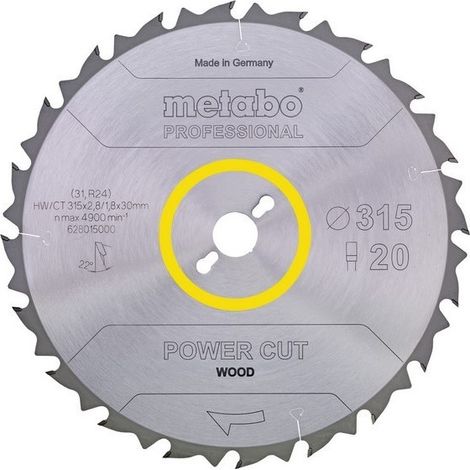 Metabo - Disco de sierra para madera, 216x30 mm, 24 dientes 628009000