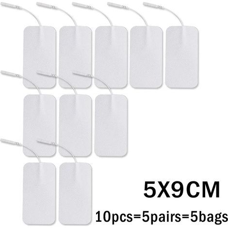 10/20 électrodes auto-adhésives de rechange pour appareil TENS en tissu non tissé, réutilisables pour la physiothérapie et le massage (réf. 03628)