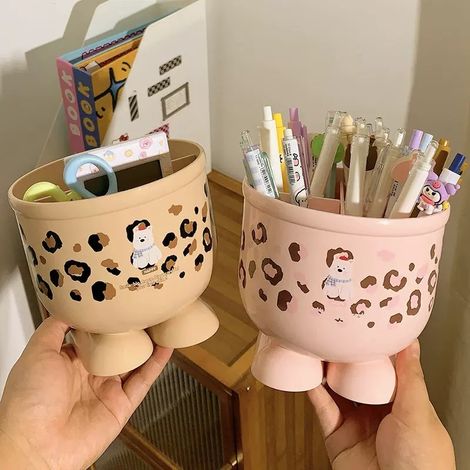 2-teiliges Aufbewahrungsbox-Set, Zahnstocherbox, kleine Box, Aufbewahrung für Bürobedarf und Make-up-Pinsel, Leopardenmuster (1/5)