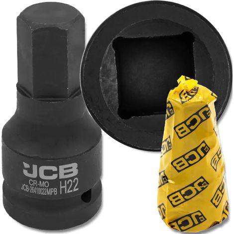 JCB Impact Bit Steckschlüssel 3/4" 22mm 6-kant Cr-Mo Steckschlüssel