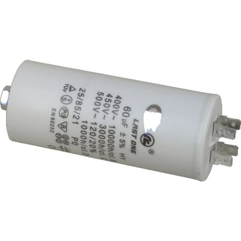 Universeel - condensateur 60 µf 450 vlongeur 11.5cmlargeur 5cm -