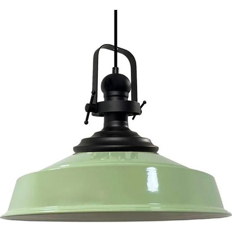 Handbemalte Industrielle Hängeleuchte aus Minzgrün Metall – Vintage-Kronleuchter E27 Ø41 cm für Wohnzimmer, Schlafzimmer Oder Esszimmer (1/5)