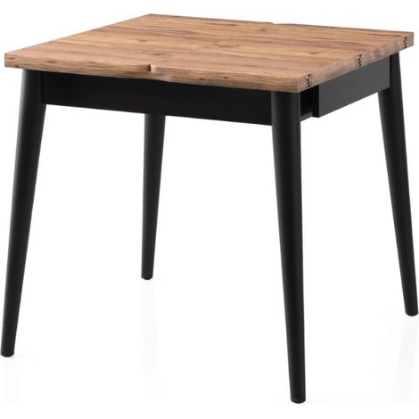 Mesa de comedor extensible para 4 en mármol negro 80 cm PALLINI