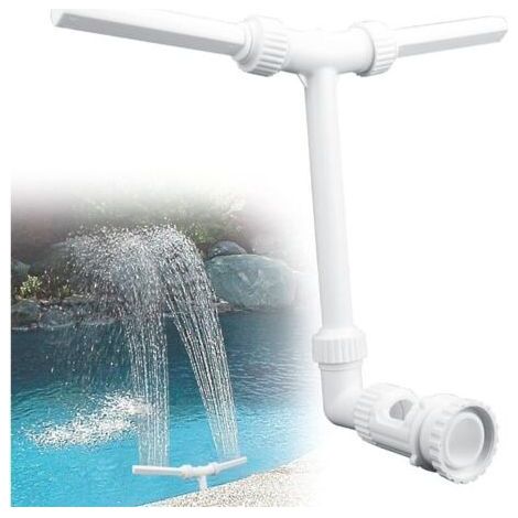 Waterfall Water Jet for Swimming Pool, Swimming Pool Fountain, Pool Aerator, Adjustable Hydrodynamic Waterfall for Outdoor Garden, Compatible with 1.5 Inch Interface (White) (1/4)
