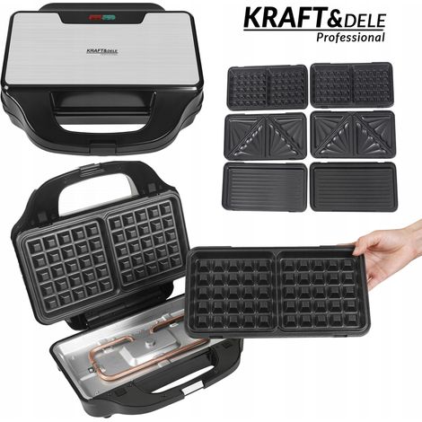 Tostapane elettrico con 3 inserti intercambiabili 1500W Kraft&Dele (1/5)