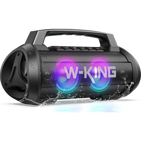 Enceinte Bluetooth Portable 120W, Enceinte sans fil étanche avec 4 Haut-Parleurs et 70W Graves, 42H, Lumières RVB, EQ, DSP, BT5.4, 110dB Enceinte Nomade pour Extérieur/Plage/Fête (1/4)