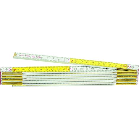 Metrica 23160 Metro, 2m, Decimali Rossi, Bianco/Giallo