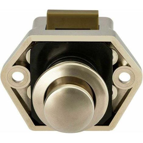 Bouton Poussoir Loquet pour Camping-Car - Fermeture Porte Placard RV Caravane, Lot de 5 (Nickel) (1/4)