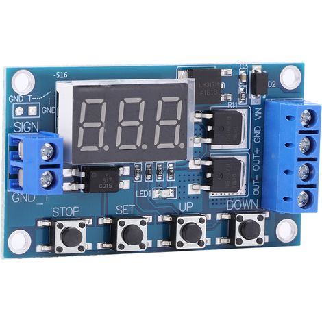 Circuit imprimé de temporisation avec temps de cycle de déclenchement, commande par double transistor MOS, 12-24 V (1/5)