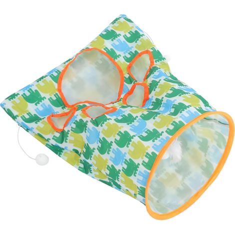Portable Kitten Tunnel Toy, Cat Tunnel, Indoor Cat Toys in Polyester Taffeta with Plush Ball (1/5)