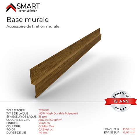 Bravo The Smart Solution – Profilé de joint tôle bac acier pour toiture – Coloris Golden Oak – Longueur 1m – Finition esthétique et durable pour bardages (1/2)