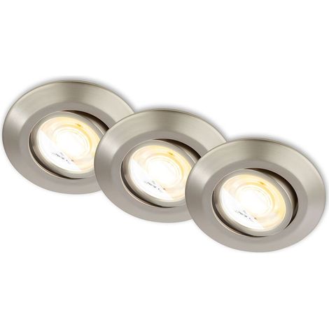 3er Set LED Einbaustrahler LED Einbauleuchten Spots schwenkbar dimmbar Ra90