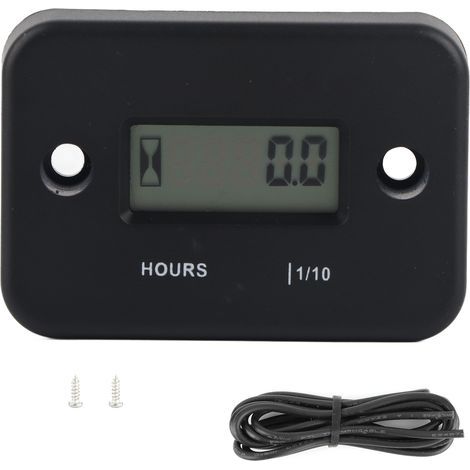 KIMISS Compteur d'heure Numérique Inductif pour Moteurs à Gaz - Compteur d'heure de Tachine LCD étanche pour les Tondeuses à Gazon, Motos, VTT, UTVS. (1/5)