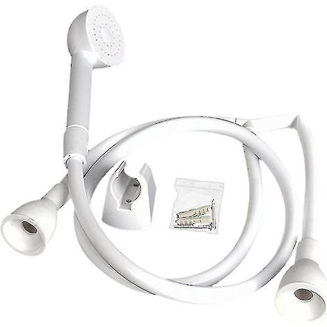 Pommeau de douche double robinet à pression pour baignoire et flexible, shampoing de coiffeur (1/4)