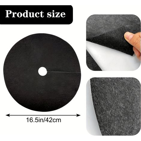 Set de 5 Housses d'arbres en tissu non tissé, Tapis d'herbe pour arbres, Barrières circulaires en tissu pour racines d'arbres afin d'empêcher la croissance de mauvaises herbes, 16,5 pouces (1/5)