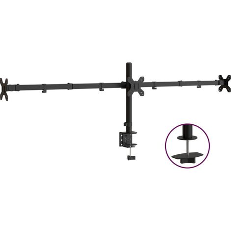 Dreifach-Monitorhalterung schwarz Stahl VESA 75/100 mm