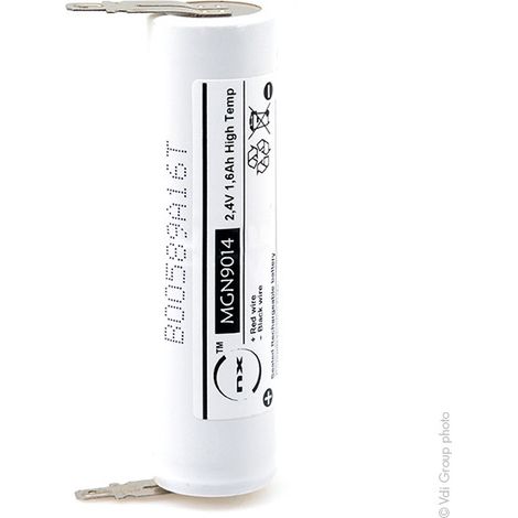 NX - Batterie eclairage secours 2xSC ST4 Faston 4.8mm (+2.8mm) 2.4V 1.6Ah