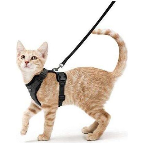 Cat Harness Small Dog Leash Adjustable Kitten Harness Breathable Reflective Vest, Anti-Escape Safety Harness Collar and Leashes for Rabbit Cats and Puppies (1/5)