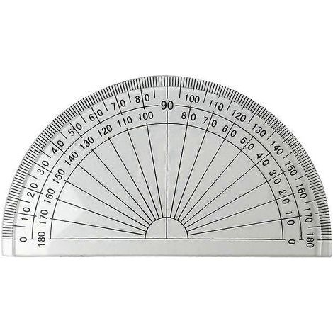 Lot de 20 rapporteurs d'angle en plastique transparent de 10 cm (4 pouces) à 180 degrés pour la mesure des angles - École/Bureau/Étudiants (Mathématiques) (1/2)