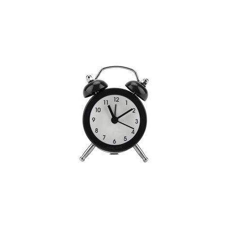 Réveil Métal à Double Cloche Fort Alarme Silencieux avec Lumières de Nuit - Horloge Rétro Classique Chiffres Arabes Rouge/Noir sans Tac pour Chambre Bureau Voyage (1/4)