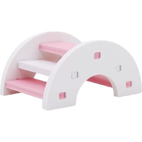 Mignon jouet en bois suspendu en forme d'échelle pour hamster, pont arc-en-ciel (1/3)