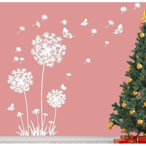 Géant Pissenlit Stickers Muraux Fleurs Volantes Papillons Stick (1/3)