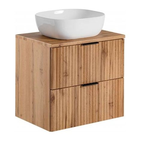 Ensemble meuble vasque à poser 60 cm en bois - Georgia Oak - Livraison gratuite