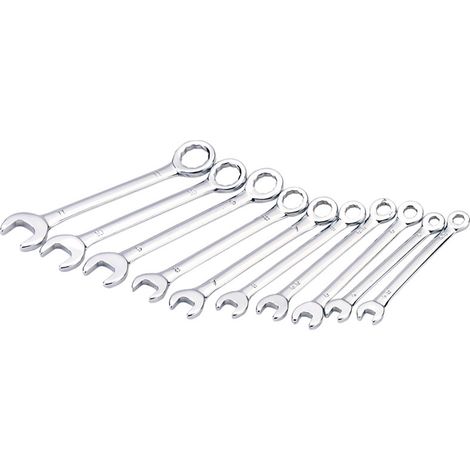 Draper 10-Piece Metric Midget Combination Spanner Set with 15° Offset Jaw (Model 19756)