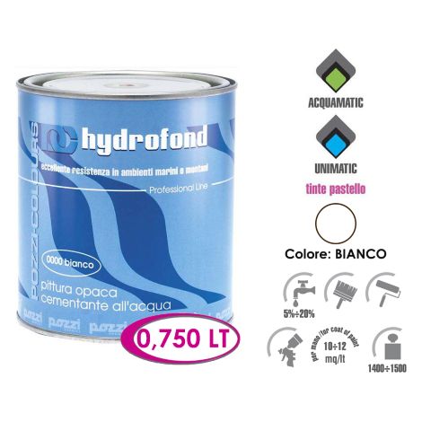 Pozzi Hydrofond 2,5 lt e'mail blanc mat appret de scellement antirouille a' base d'eau pour mur de fer en bois