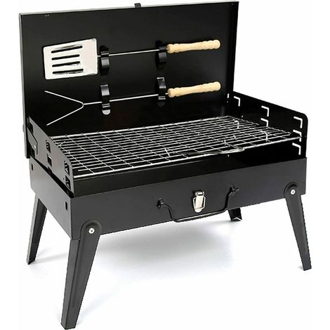 Charcoal BBQ Grill Portable Garden Barbeque With Accessories