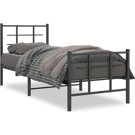 Maison Exclusive - Giroletto con Testiera e Pediera Metallo Nero 75x190 cm (1/5)