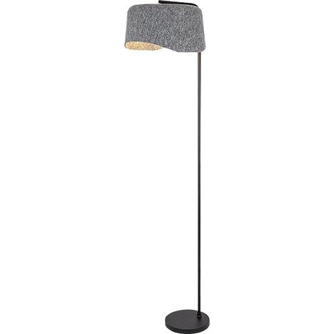 Lampada da terra nera, paralume feltro grigio E27 Rabalux (1/5)