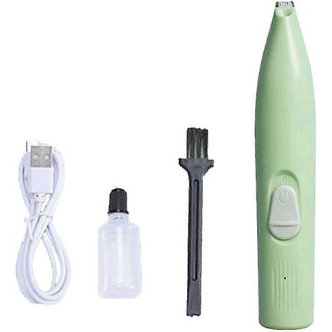 (Vert) Tondeuse à poils pour animaux de compagnie rechargeable et silencieuse pour chiens et chats avec lumière LED pour le visage, les yeux et les oreilles - Bon (1/5)