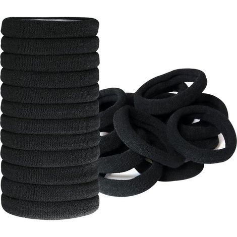Elastique Cheveux, 50 Pcs Chouchou Cheveux, 8 mm Elastique Cheveux Epais, Epais en Coton Sans Couture, Hair Elastic Band pour Femmes Hommes et Enfants (1/5)