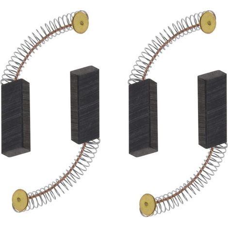 2 paires de balais de charbon moteur 6x11x30 mm compatibles avec meuleuse d'angle rotative, scie circulaire et perceuse électrique. Pièces de rechange et accessoires de remplacement. Noir et or. (1/4)