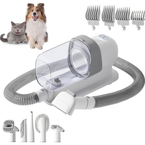 Pet Grooming Kit Vacuum Suction Pet Hair, Kit d'entretien de chien pour perdre les cheveux de Pet Low Noise, avec 5 outils d'entretien (1/5)
