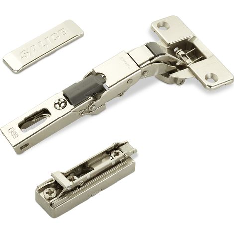 2 x Salice Universalscharniere 110° Bohrbild T52 Push Open mit Negativfeder für abgerundete, überfälzte und profilierte Türen mit Linear-Montageplatte Höhe 6 mm Exzenterverstellung (1/5)