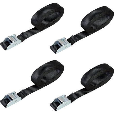 Correas de sujeción para portaequipajes de techo de coche, correas de sujeción para tablas de surf, correas de carga resistentes con hebilla de leva, 4 correas de 4,88 m (16 pies) (1/5)