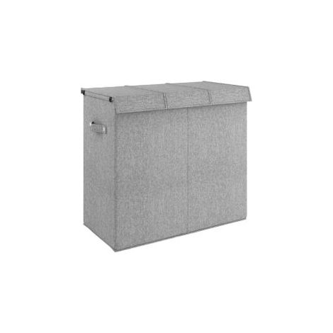 Panier à linge pliable Gris 64,5x34,5x59 Tissu en faux lin (1/5)